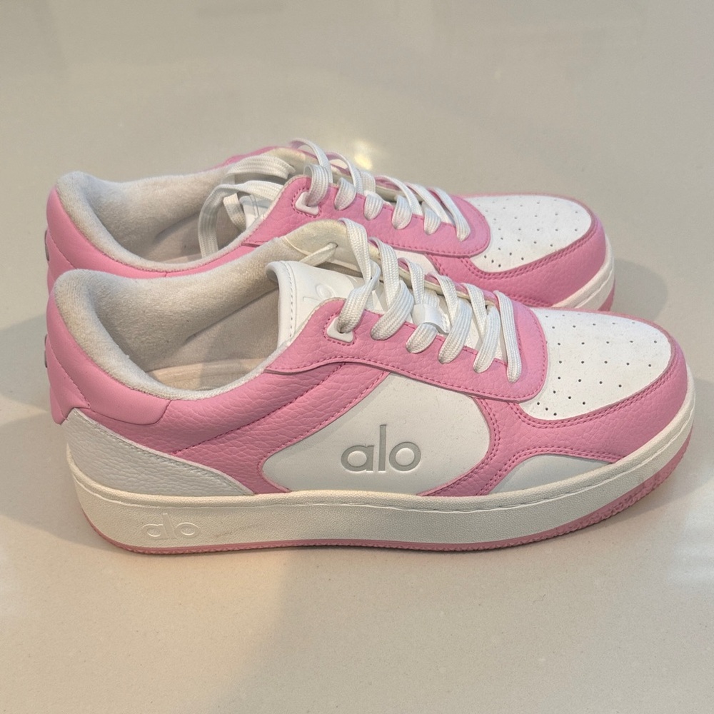 Alo Pink and White Sneakers